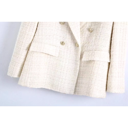 Blazer Mujer de Tela con Doble Botonadura Ajustado