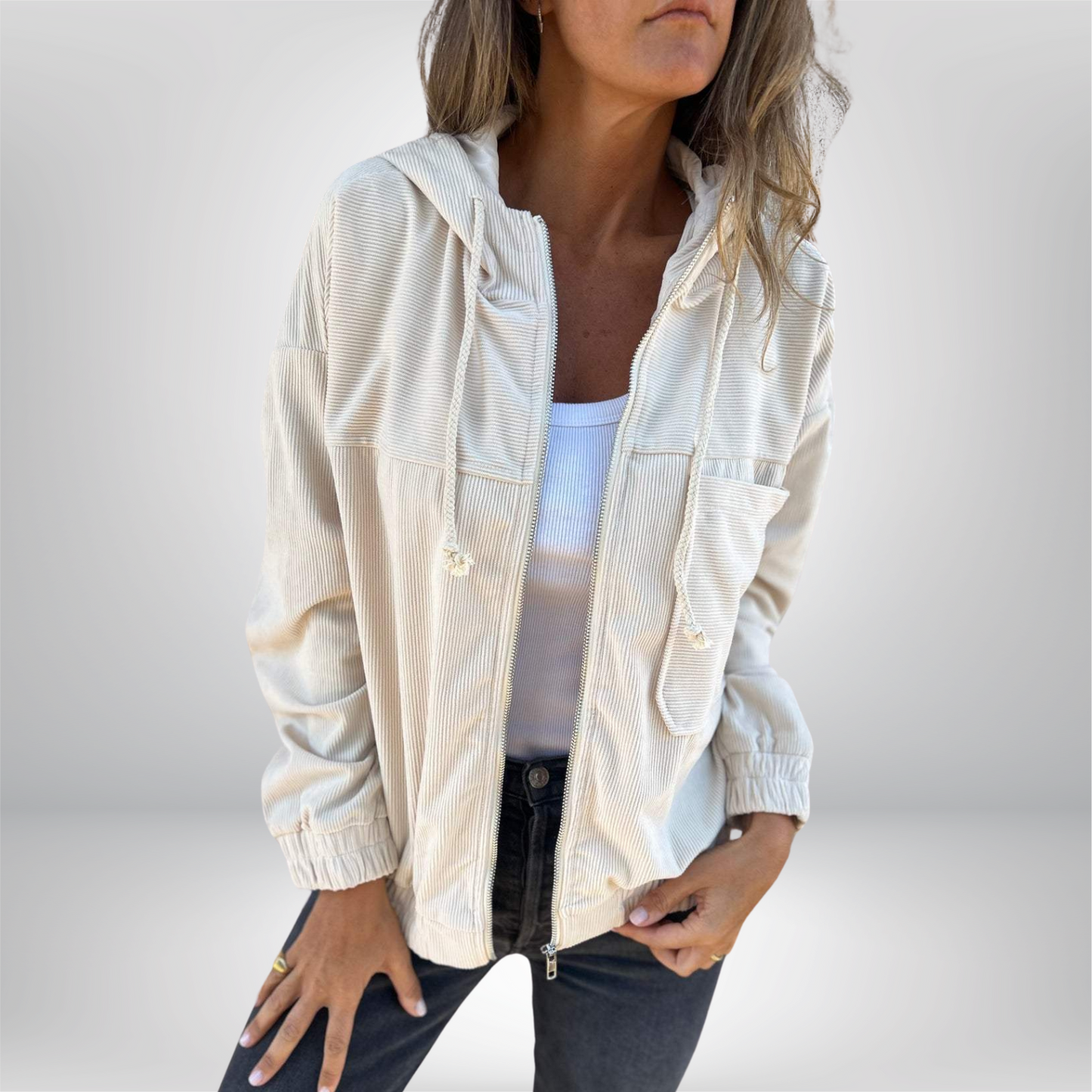 Chaqueta casual mujer corte regular
