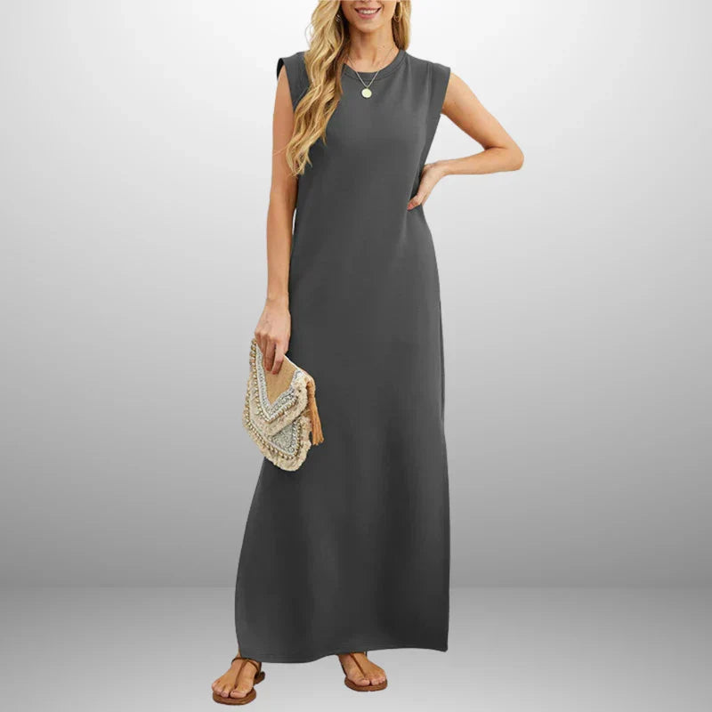 Vestido largo mujer fluido antiarrugas ligero verano viaje