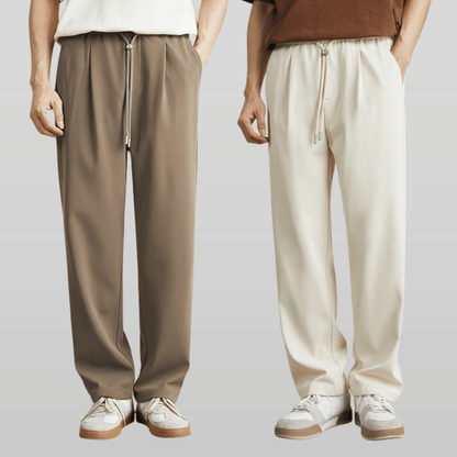 Pantalón recto hombre tejido ligero corte clásico cómodo