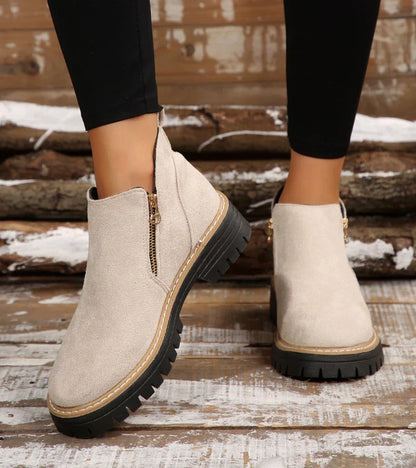 Botines mujer de piel y suela antideslizante
