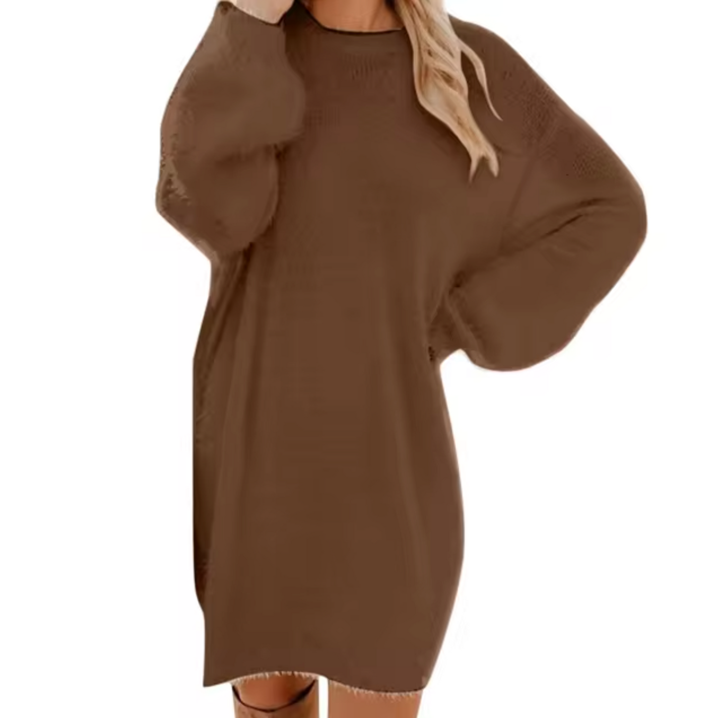 Vestido Casual Mujer de Punto Suave Ajuste Regular