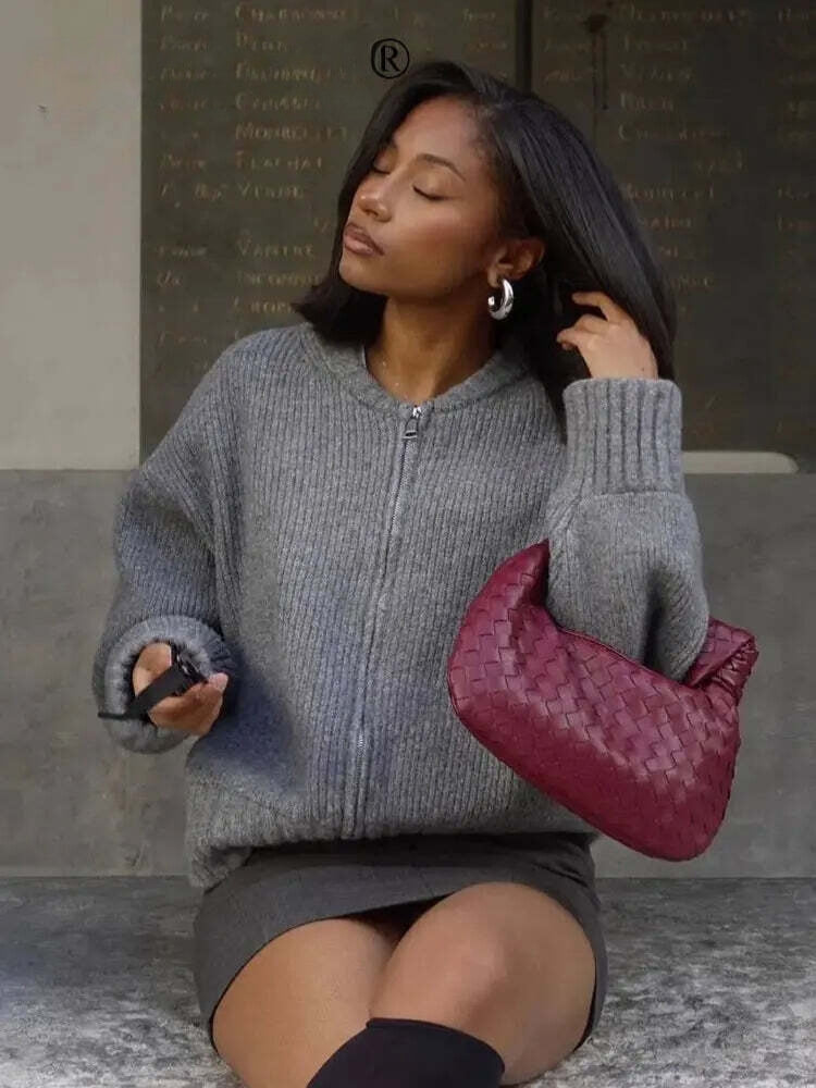 Chaqueta Suéter Mujer Estilo Vintage Ajuste Casual