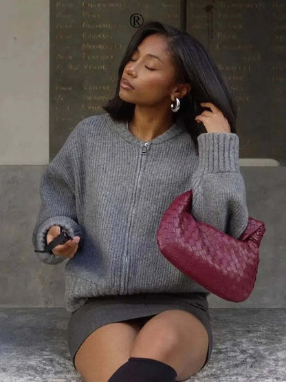 Chaqueta Suéter Mujer Estilo Vintage Ajuste Casual