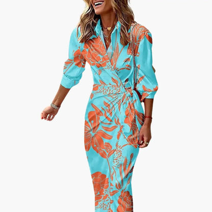 Vestido camisero mujer de algodón ajuste recto