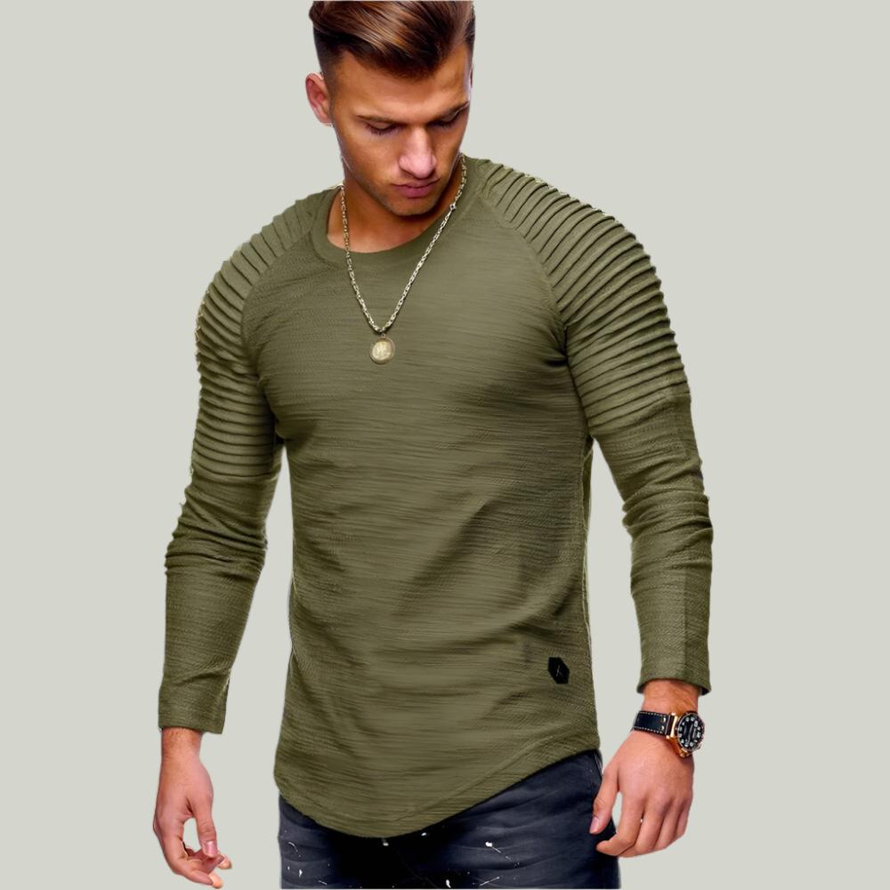 Jersey Hombre de Canalé Cuello Redondo Manga Larga