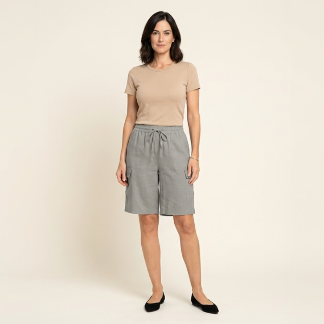 Pantalones cortos mujer algodón cintura elástica - Mavetta