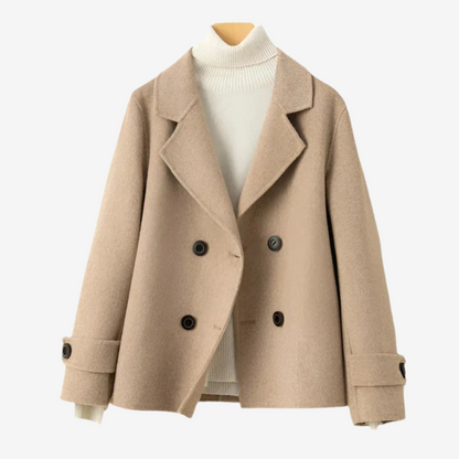 Chaqueta corta mujer de lana corte clásico