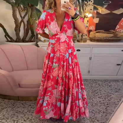 Vestido Mujer Floral Ligero Elegante Verano Fiesta