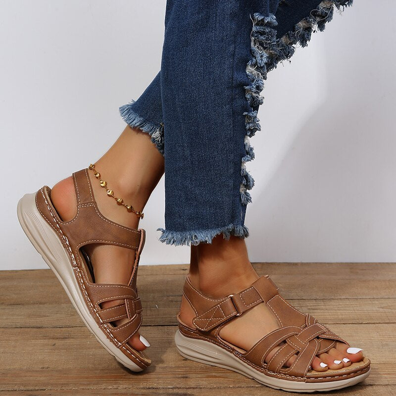 Sandalias Mujer con Tiras Suela Plana y Soporte