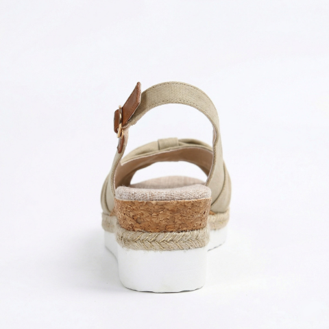 Sandalias Mujer Cuña Plataforma Comoda Cierre Hebilla Casual
