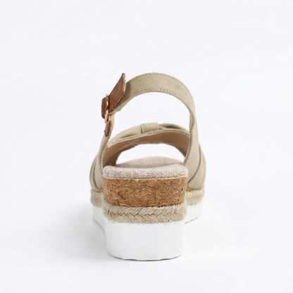 Sandalias Mujer Cuña Plataforma Comoda Cierre Hebilla Casual