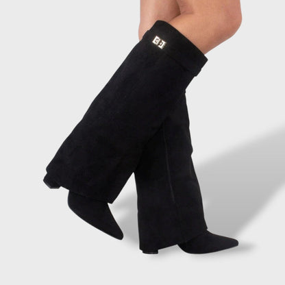 Botas Altas Mujer de Ante Clásicas Elegantes
