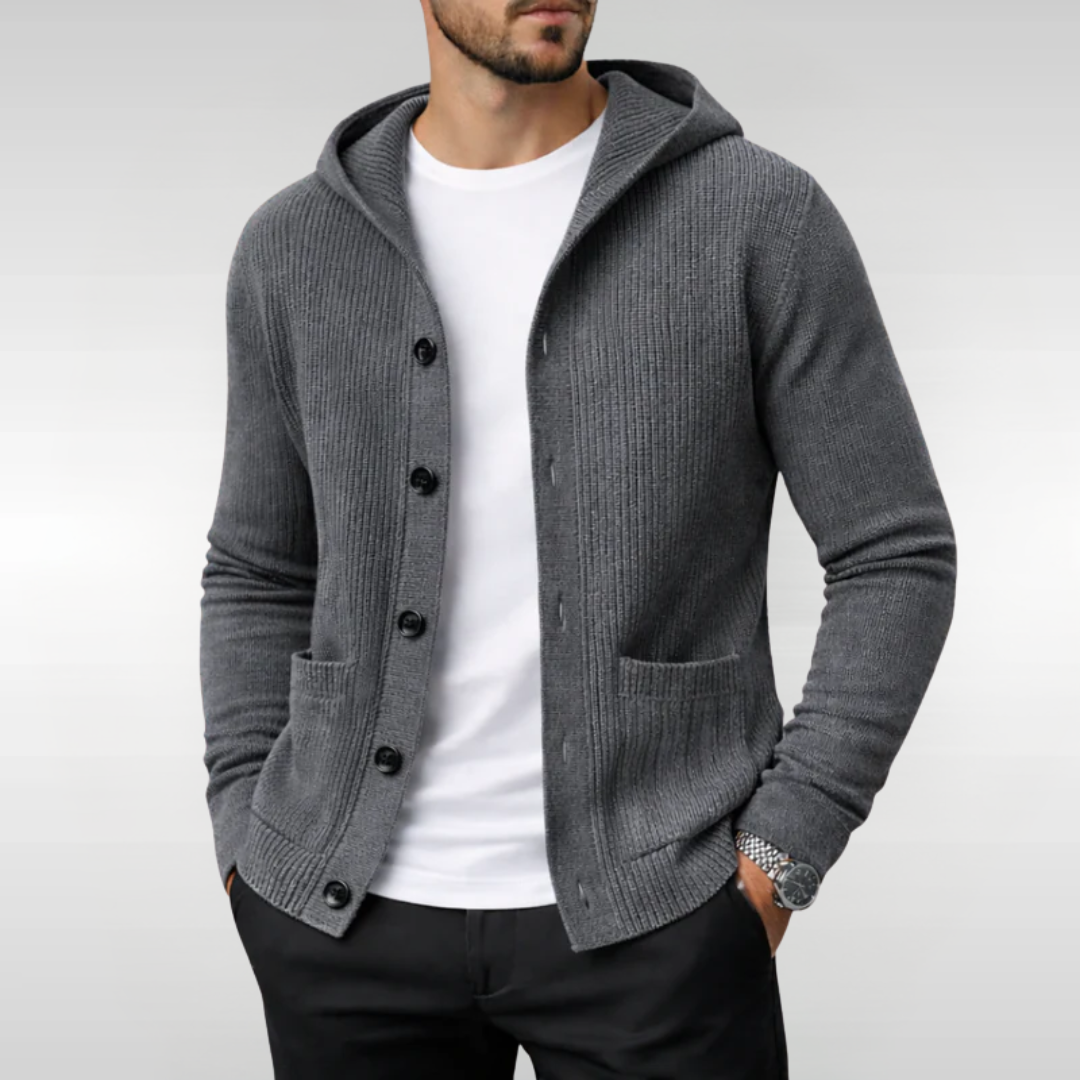 Chaqueta de punto hombre comodidad diaria ajuste relajado