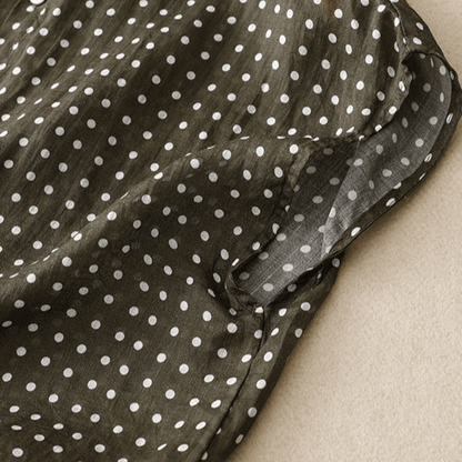 Camisa mujer de algodón y lino manga corta estampada