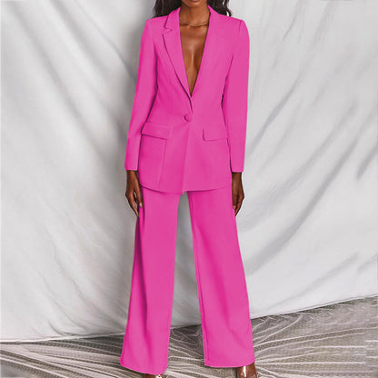 Conjunto Mujer de Dos Piezas Blazer y Pantalón Casual Elegante