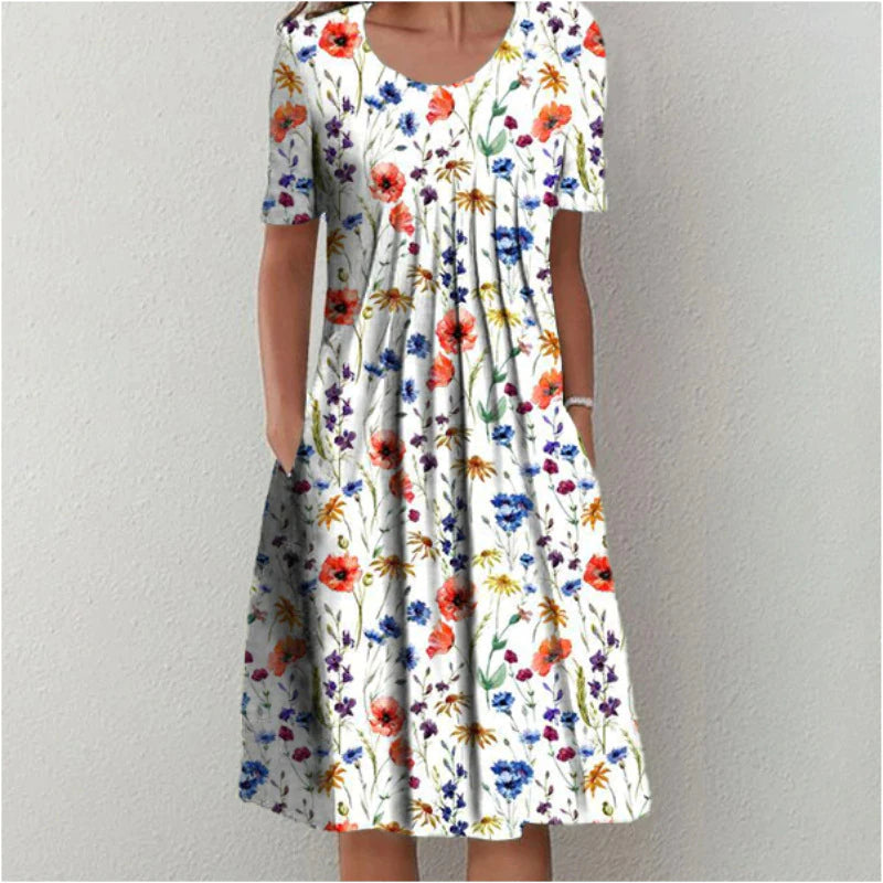 Vestido casual mujer con estampado floral y bolsillos - Mavetta