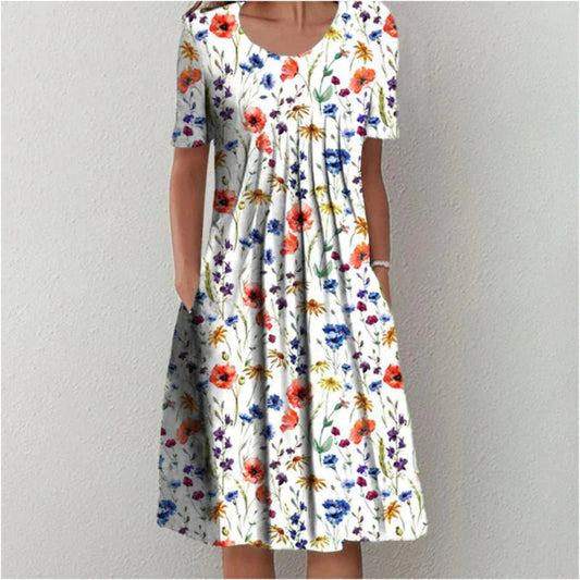 Vestido casual mujer con estampado floral y bolsillos - Mavetta