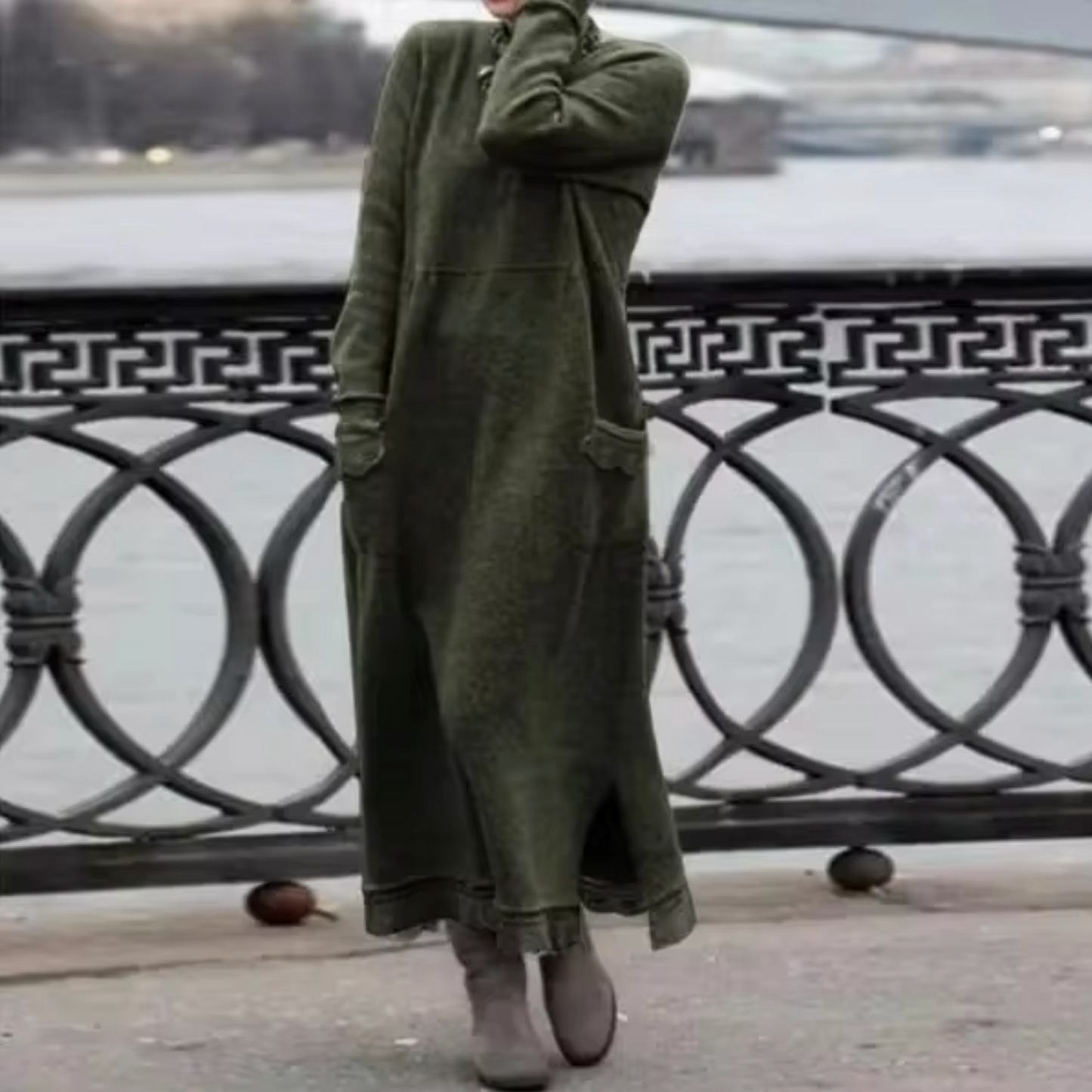 Vestido sudadera mujer de terciopelo holgado