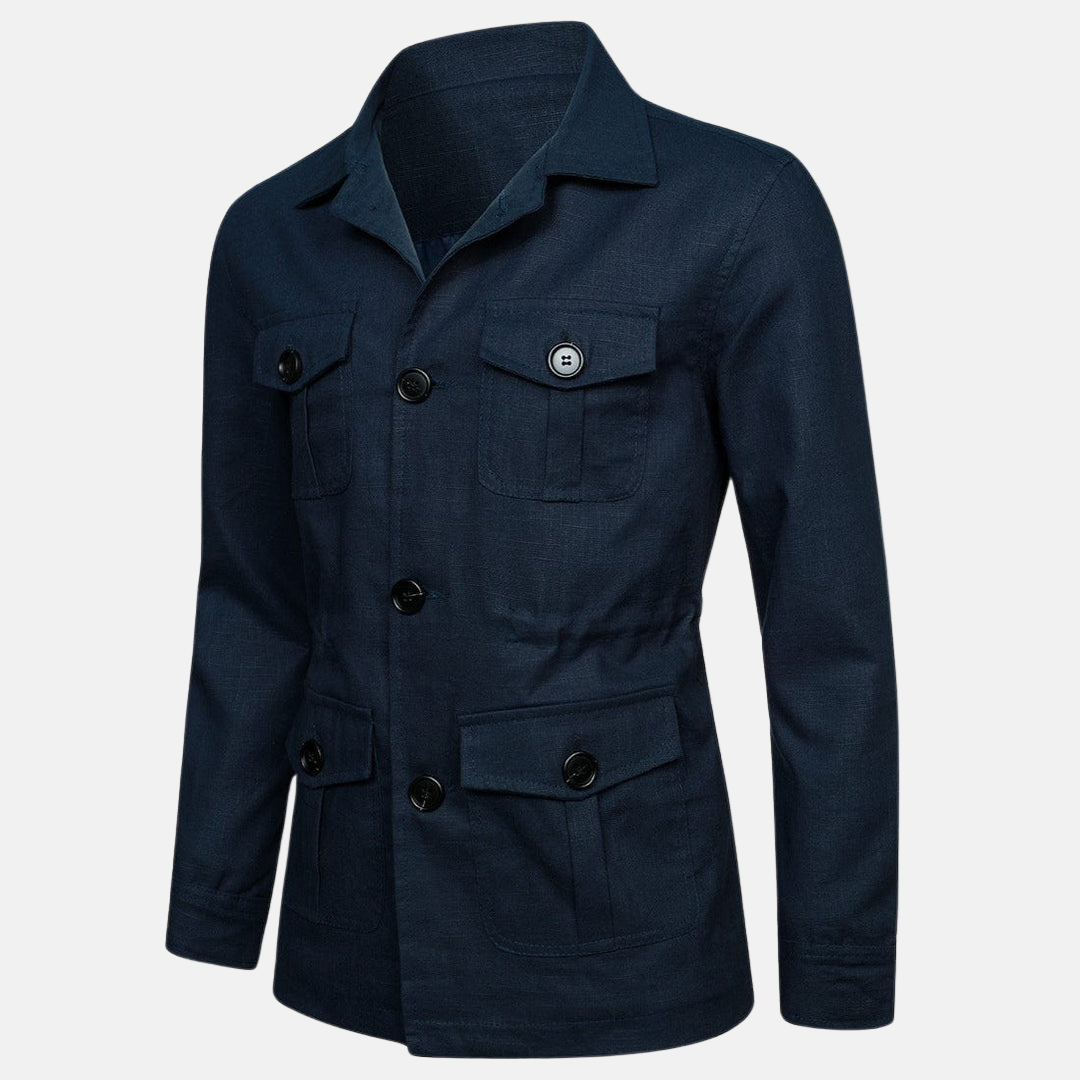Chaqueta clásica hombre con botones y múltiples bolsillos