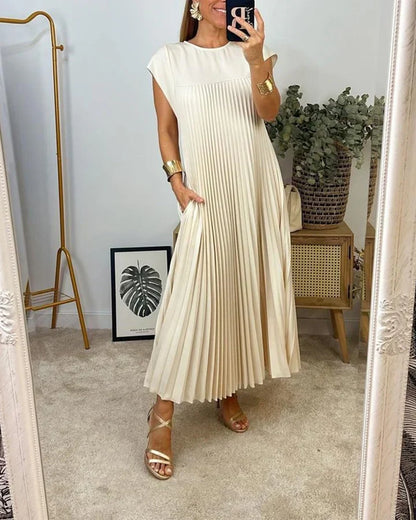 Vestido largo mujer de corte fluido y cómodo elegante