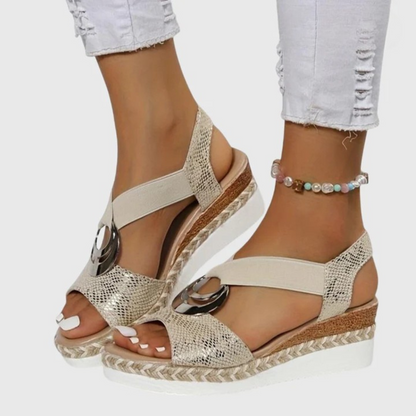 Sandalias Mujer con Cuña y Correa Ajustable
