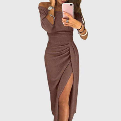 Vestido maxi Mujer cuello halter fluido