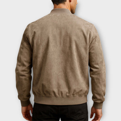 Chaqueta Hombre de Cuero Gamuzado Corte Clasico