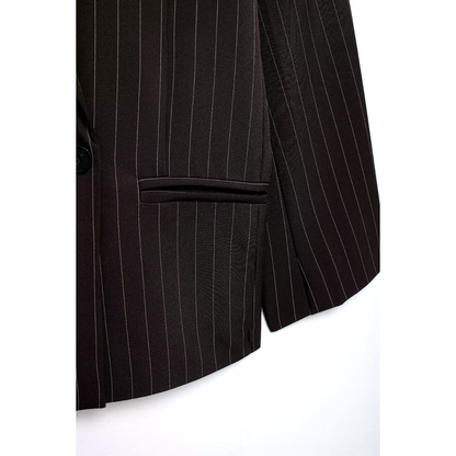 Blazer Mujer Oversize Doble Botonadura Rayas