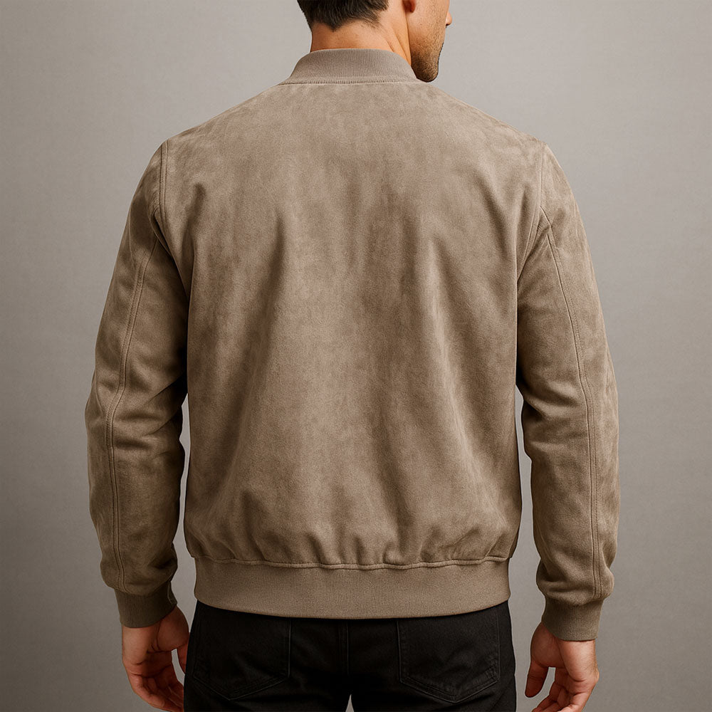 Chaqueta Hombre Ante Estilo Urbano Corte Clásico