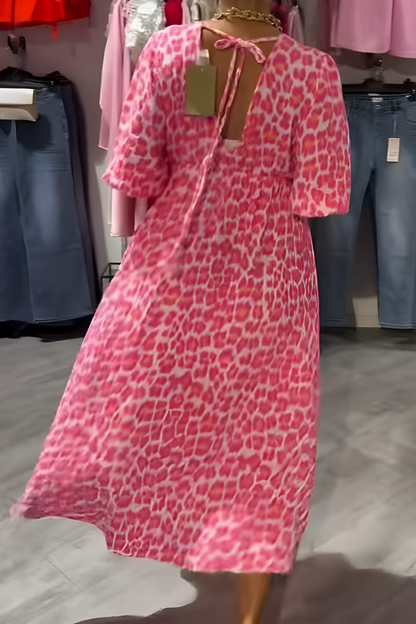 Vestido Verano Mujer Escote en V Corte Fluido