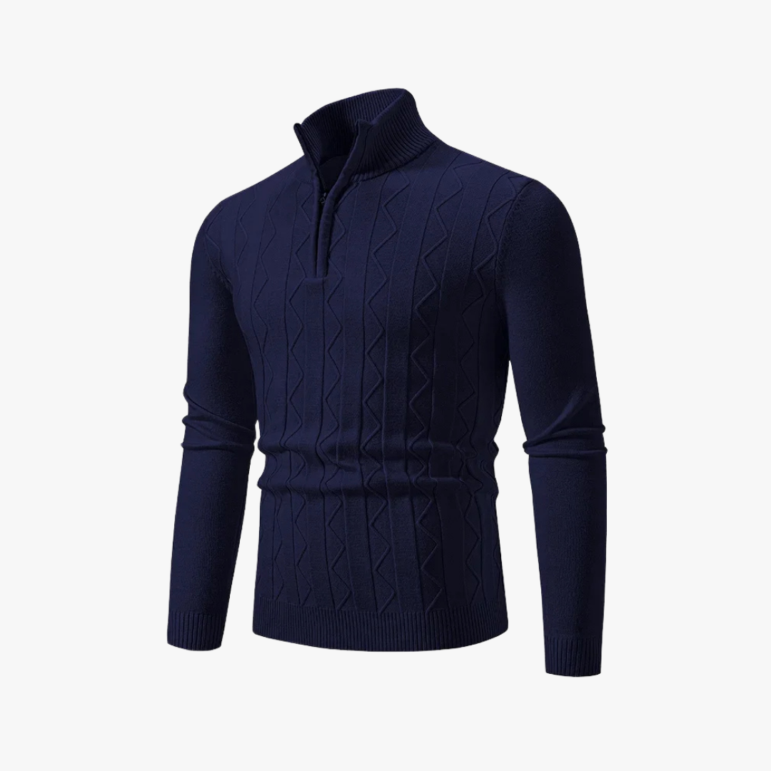 Jersey Hombre de Punto con Media Cremallera y Estilo Casual