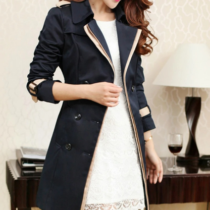 Abrigo Mujer Slim Fit Doble Botonadura Elegante