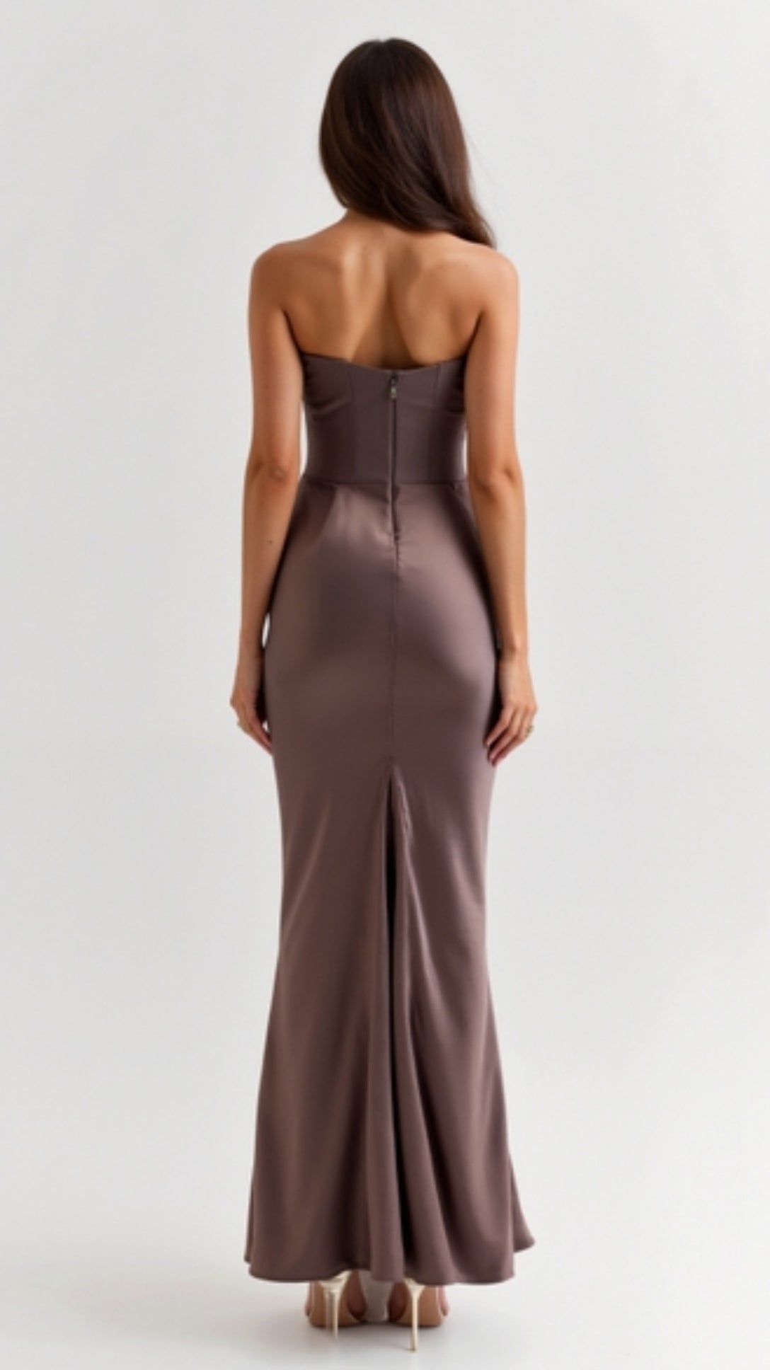 Vestido maxi mujer de boda silueta columna elegante