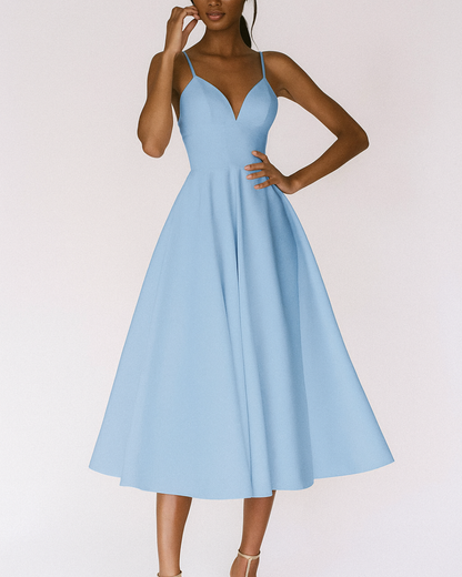 Vestido midi mujer Tirantes Escote profundo