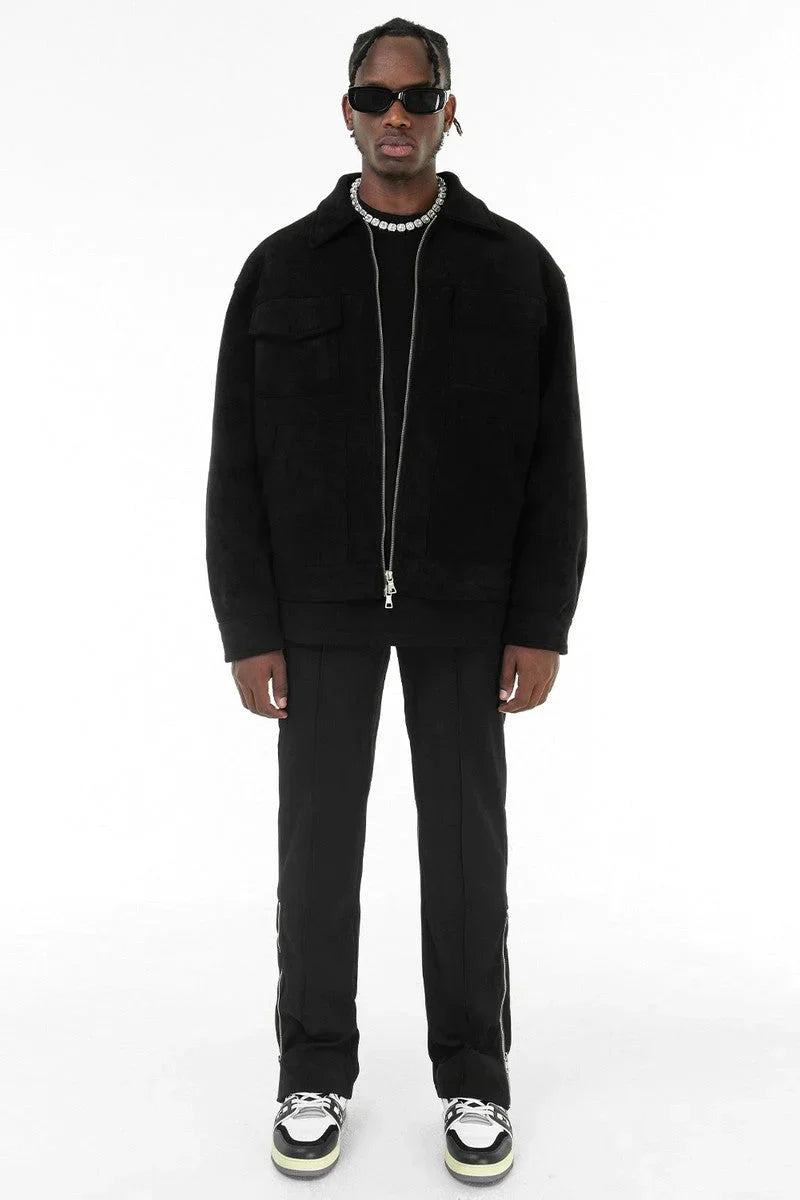 Chaqueta Utility Hombre con Cremallera Estilo Casual