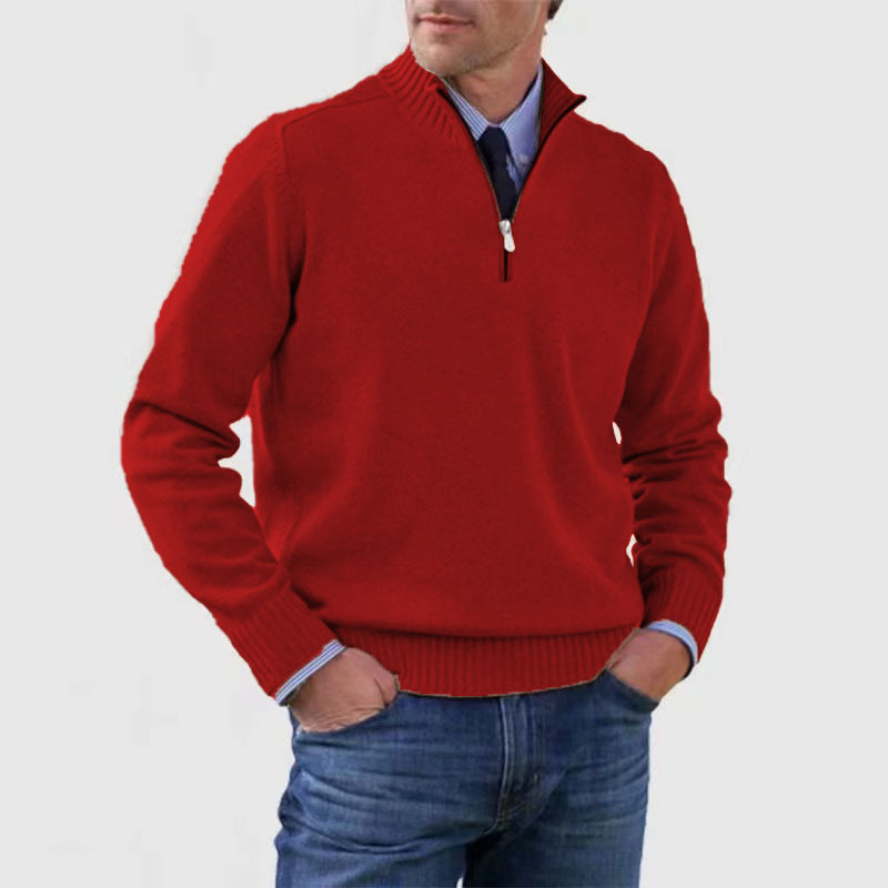 Jersey Hombre de Punto con Media Cremallera Ajustado - Mavetta