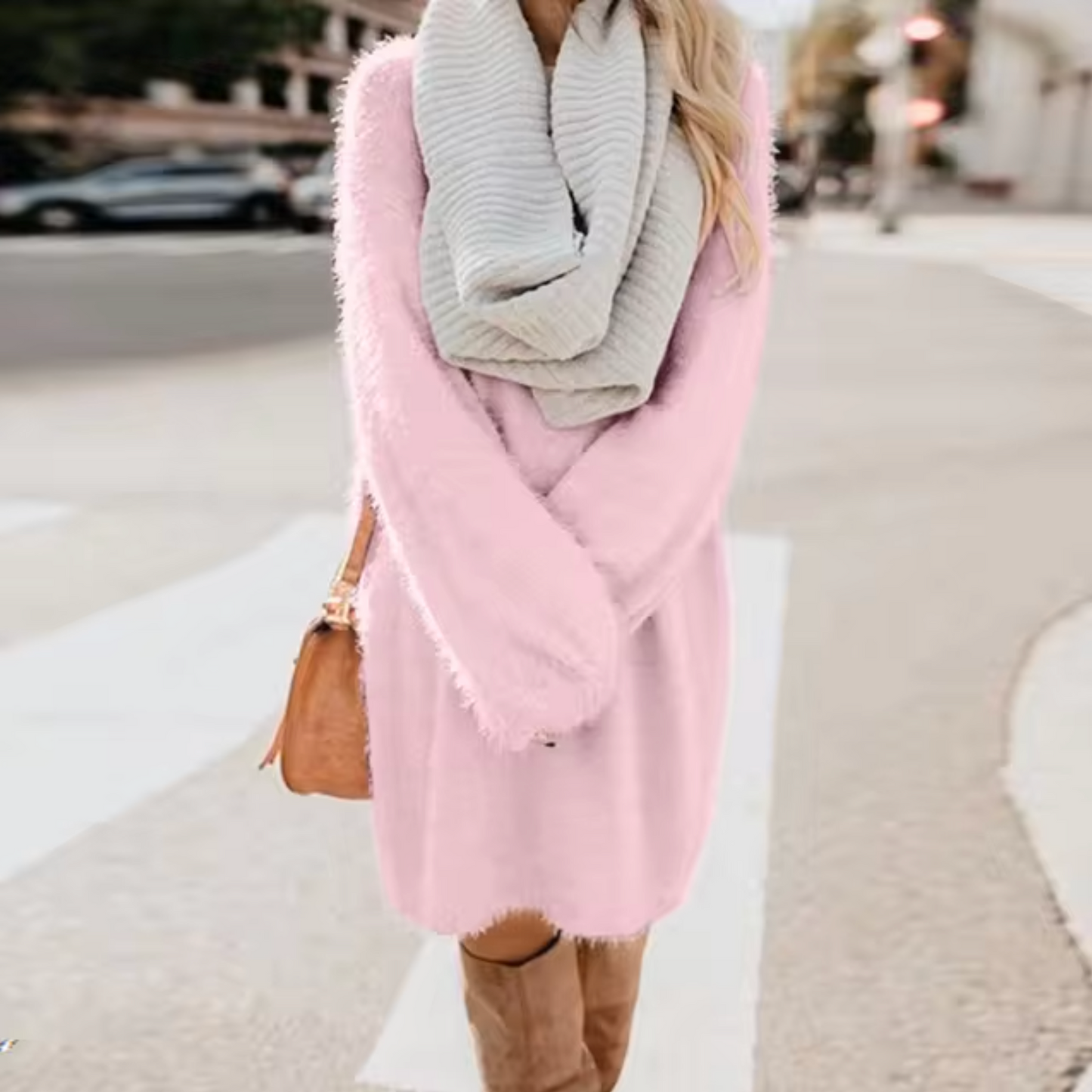 Vestido Suéter Mujer de Algodón Ajuste Cómodo