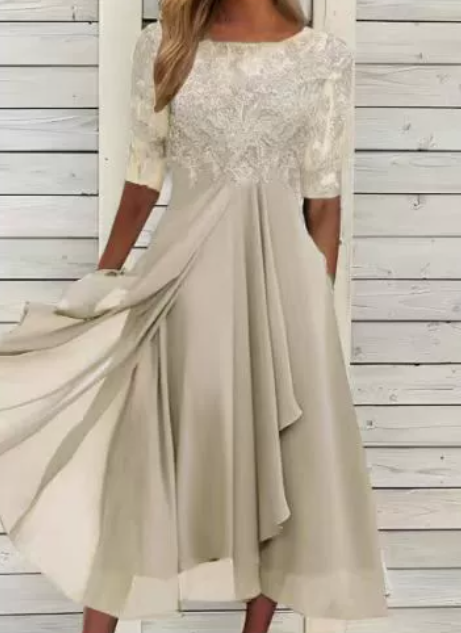 Vestido midi mujer Falda plisada Corte estilizado