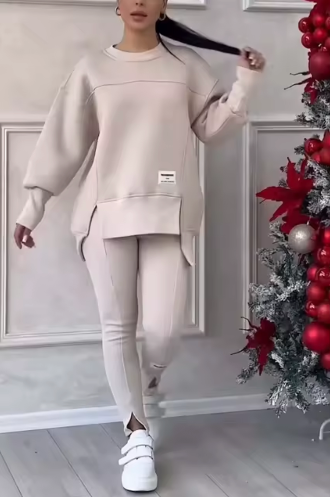 Conjunto Mujer Suéter y Pantalón Punto Elegante