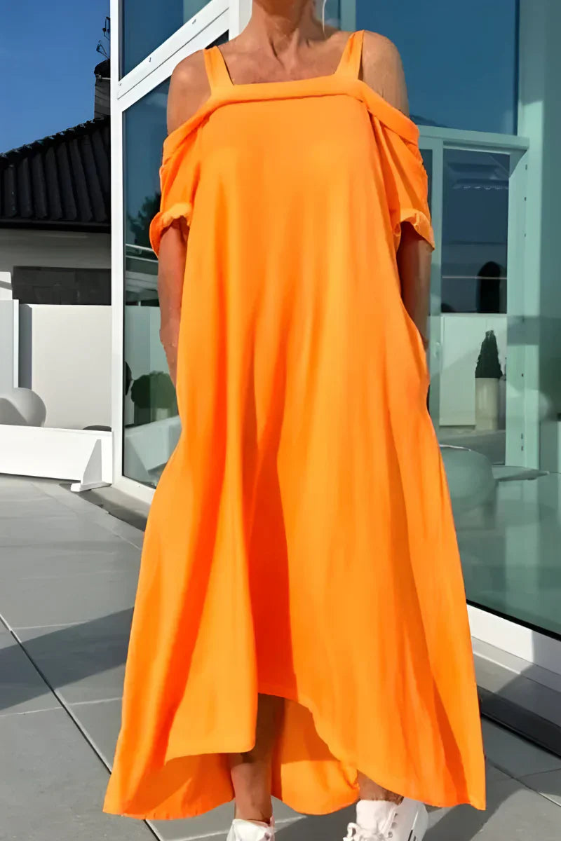 Vestido largo mujer verano hombros descubiertos