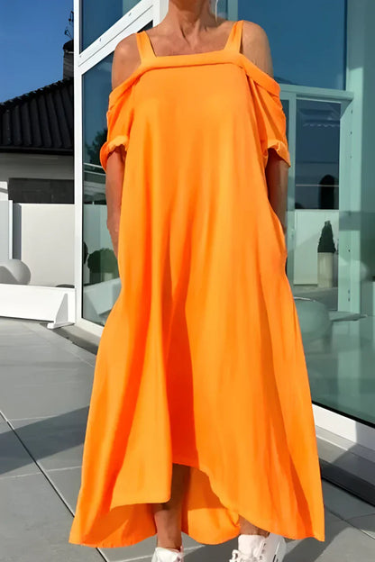 Vestido largo mujer verano hombros descubiertos