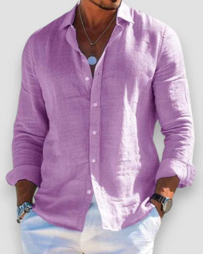Camisa hombre ligera transpirable casual cómoda