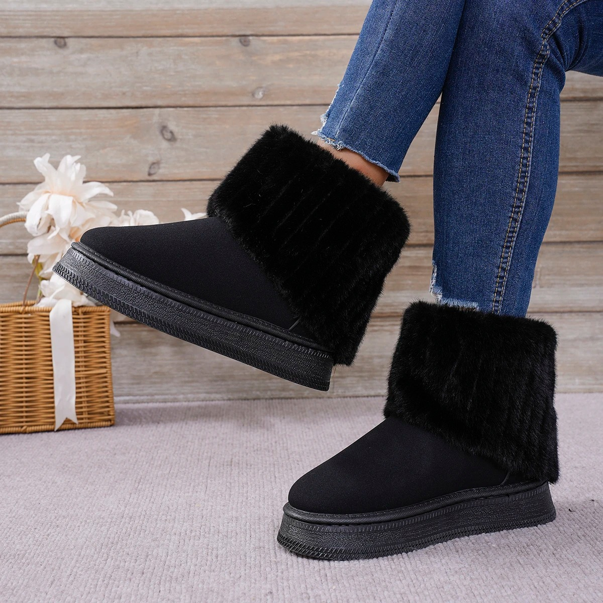 Botas Mujer Invierno Forradas Calidas Ajuste Confortable