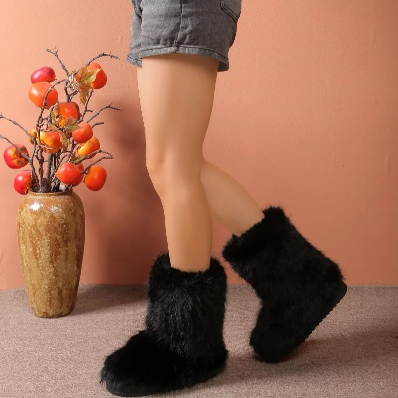 Botas Mujer Invierno Forradas Imitación Piel Suela Antideslizante
