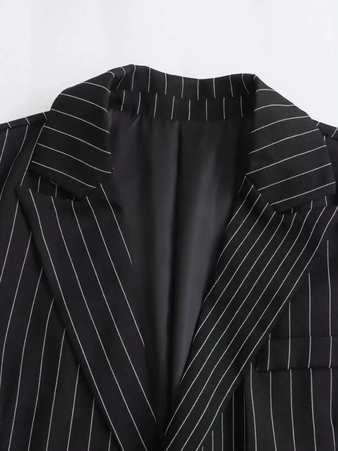 Blazer Mujer Formal de Tejido con Rayas Corte Clásico
