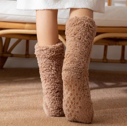 Calcetines altos mujer de coralina aterciopelada suave