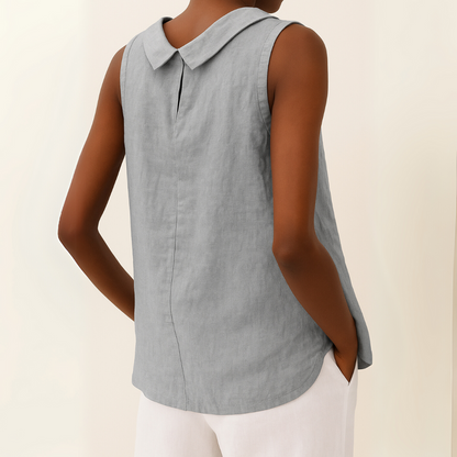 Mujer Sin Mangas Algodón Cuello Redondo Comodo