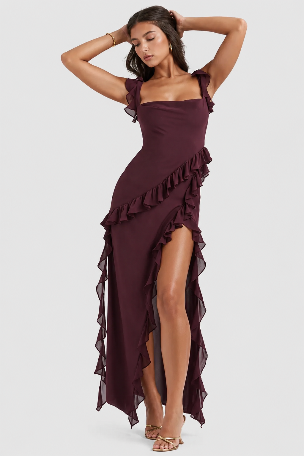 Vestido Largo Mujer Elegante Corte Fluido