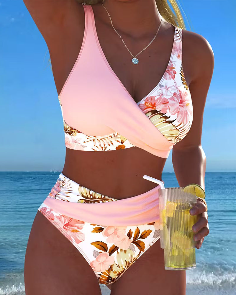 Bikini Mujer con Estampado Floral y Abertura - Mavetta